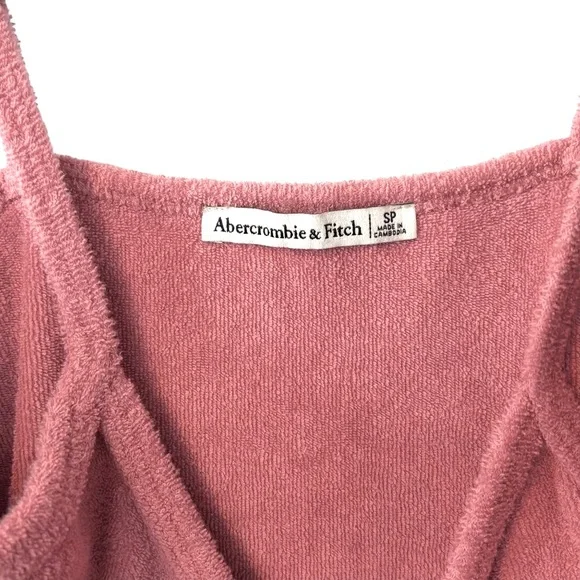 Abercrombie & Fitch Sz SP Dusty Rose Terry Cloth Mini Dress - Picture 7 of 8